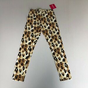 FAB KIDS Leggings Sz M 8 Animal Print Brown Black White New with Tag Lightweight